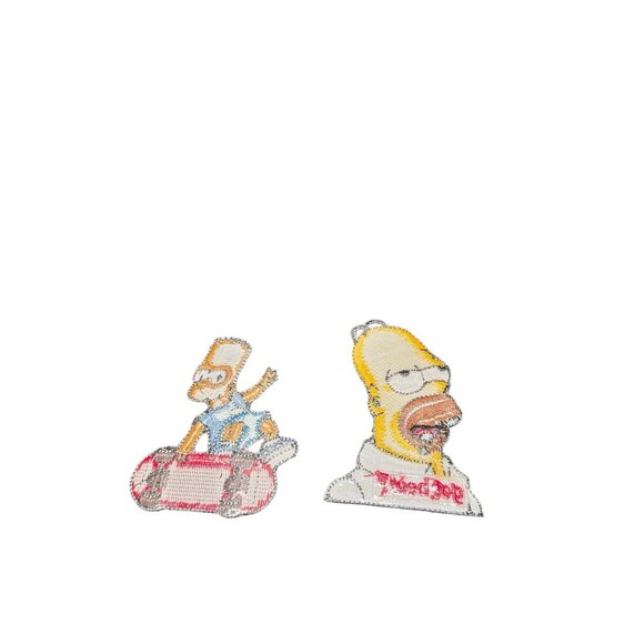 Bart Simpson & Homer Simpon Embroidered Iron-On Patch - Picture 6 of 7